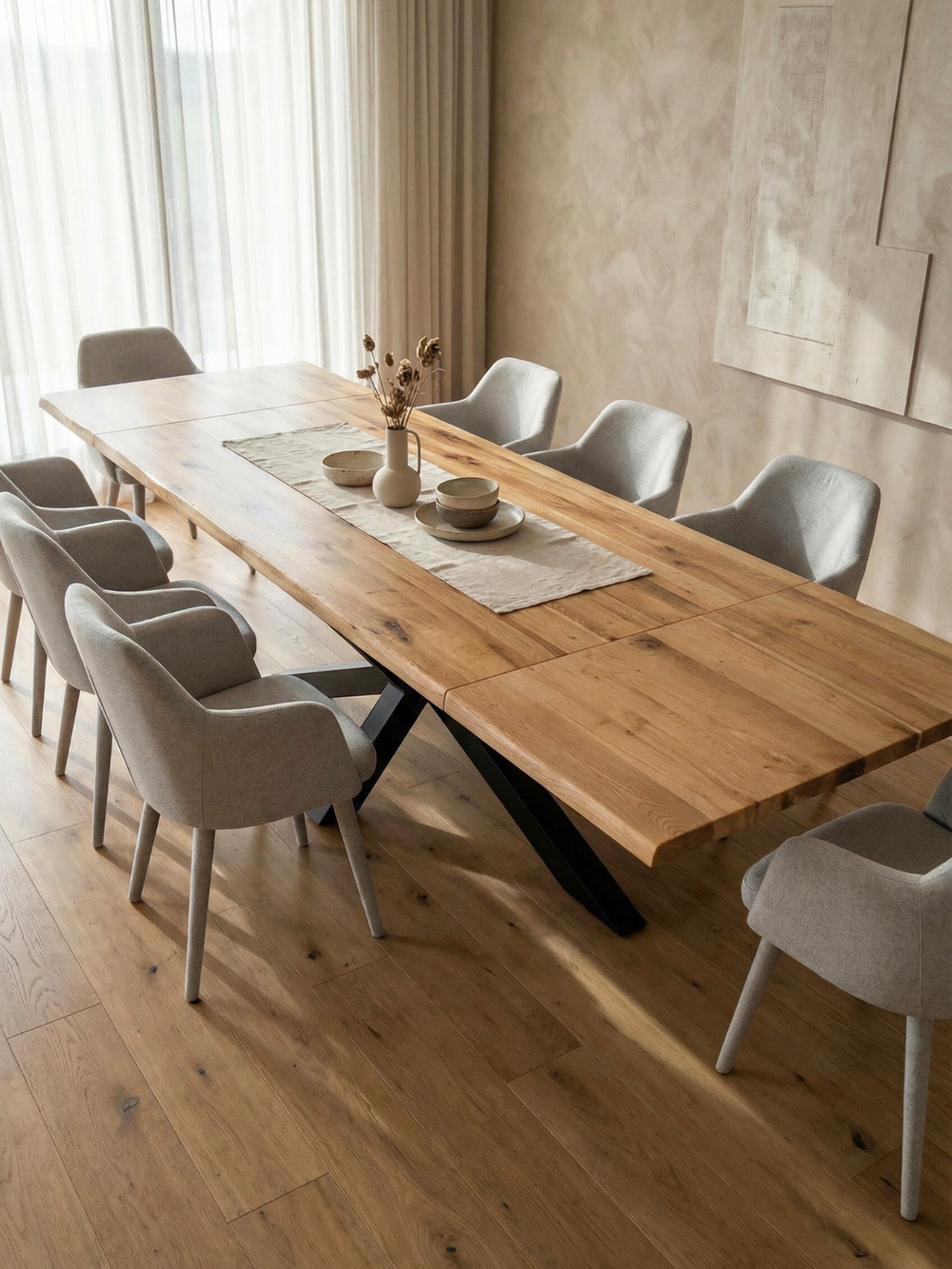 Tischplatte mit Ansteckplatten 300 x 100 cm