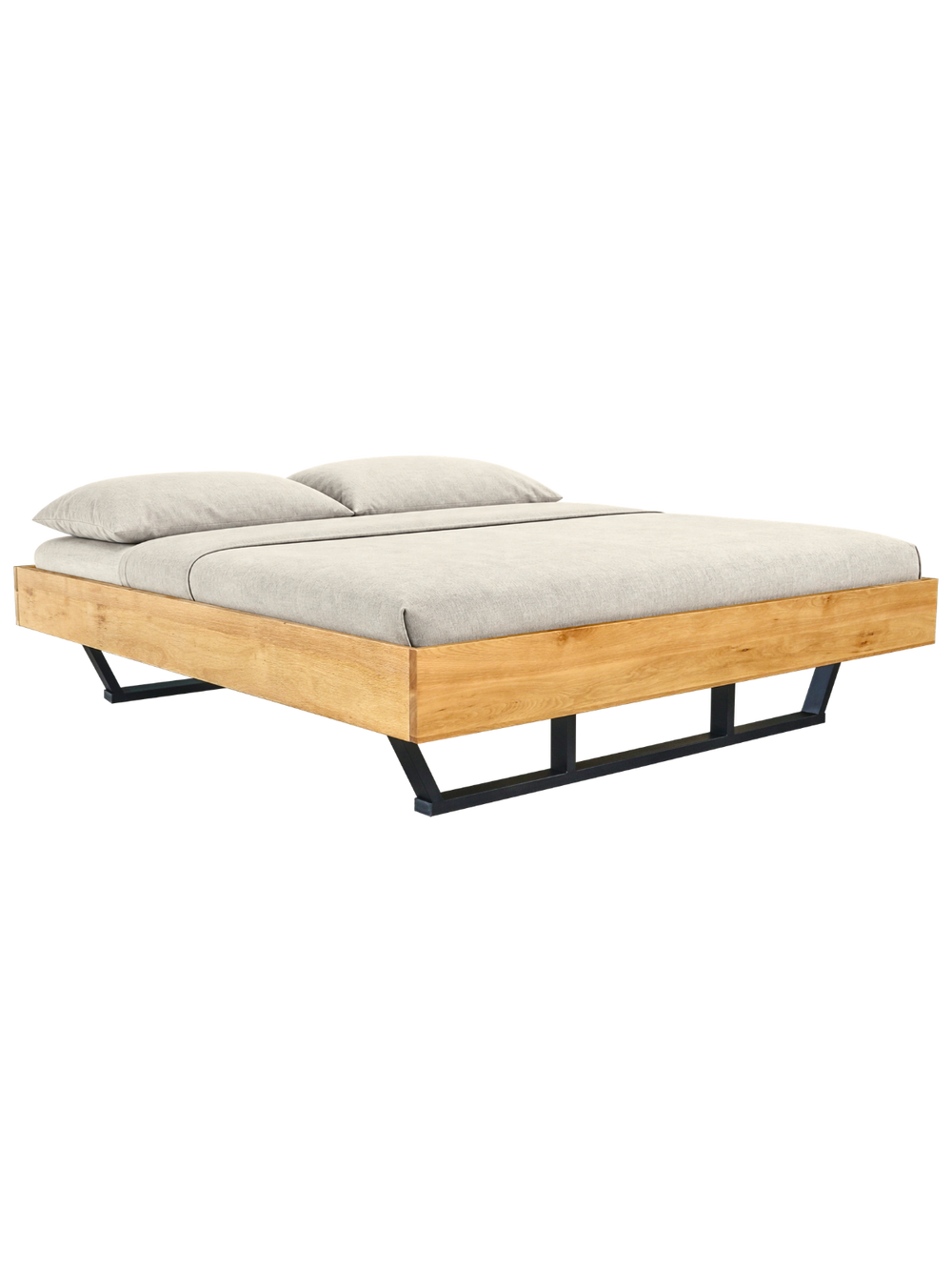 Massivholzbett Metall Light 200x200cm