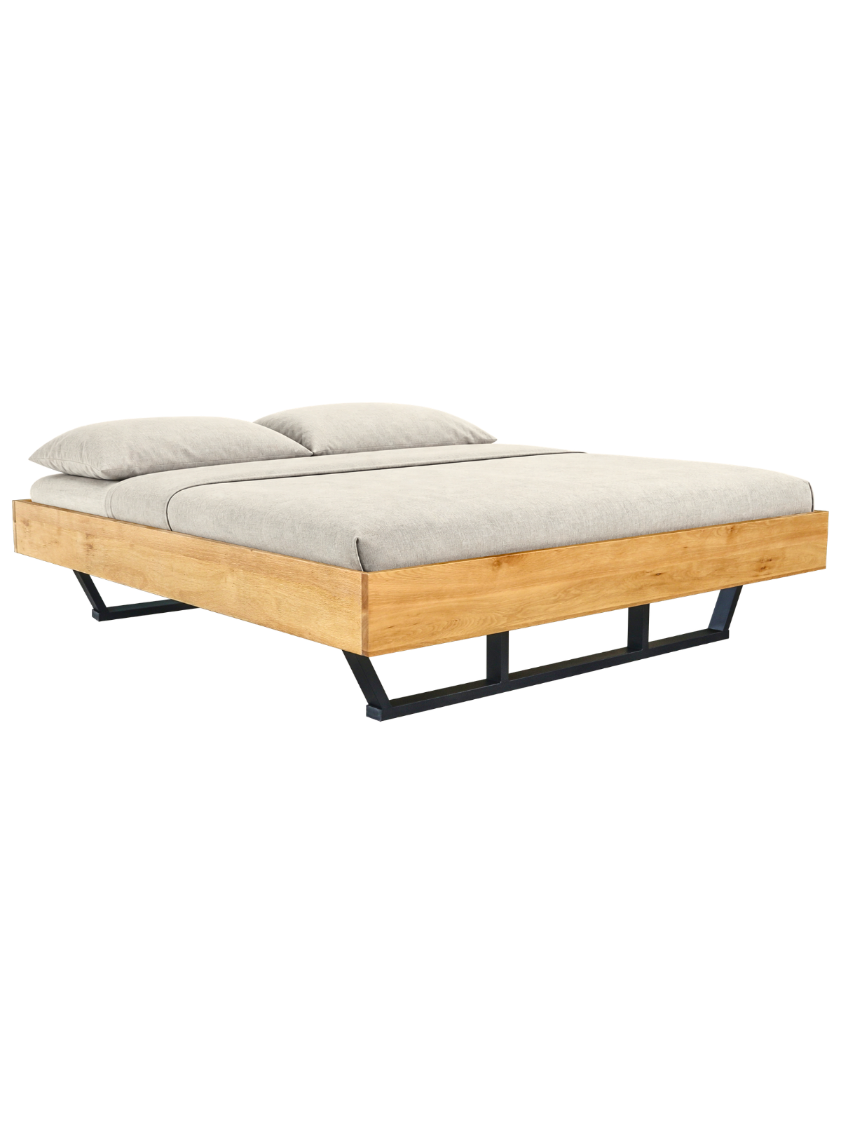 Massivholzbett Metall Light 200x200cm