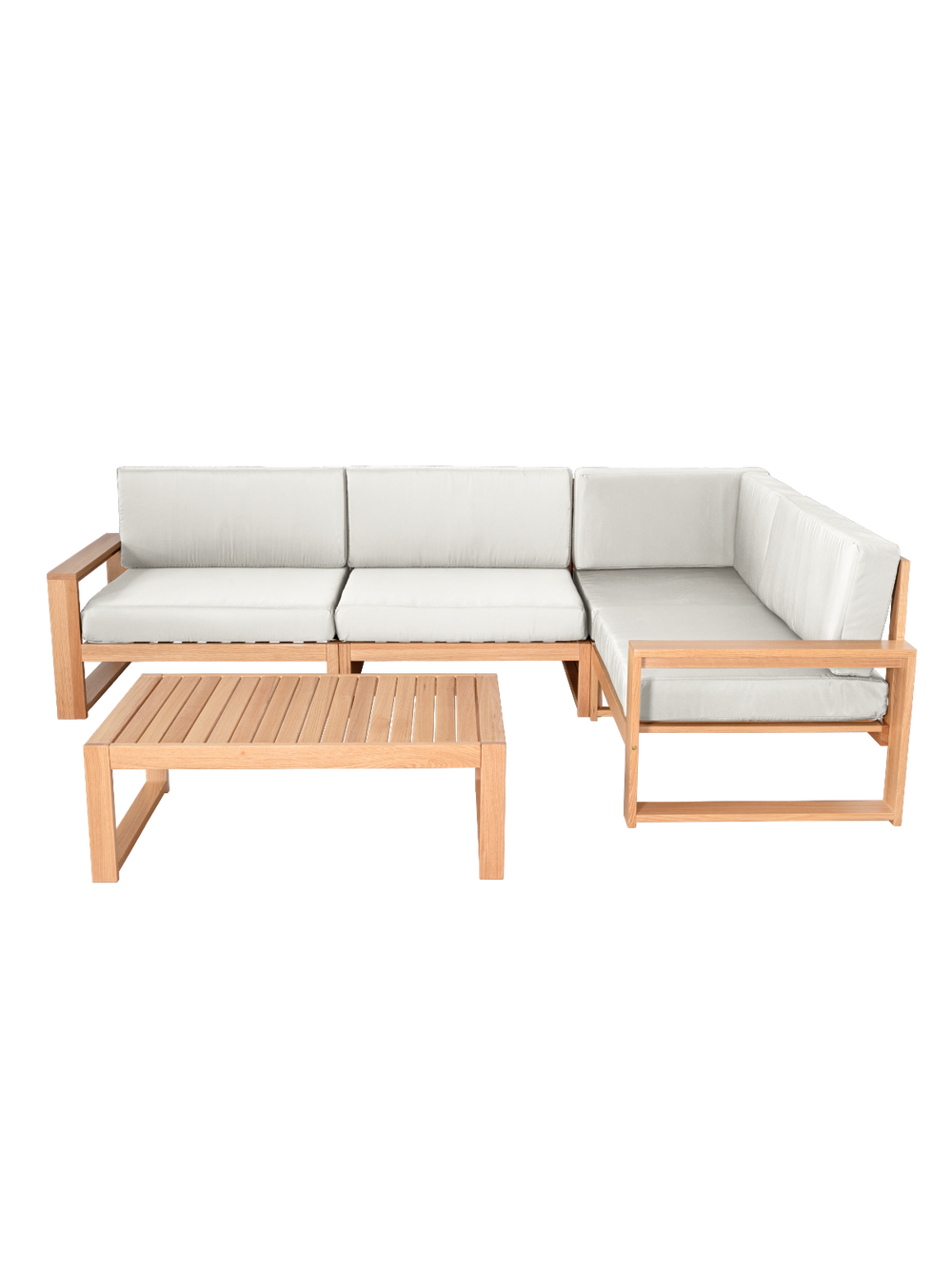 Gartenlounge Eiche L - Weiß