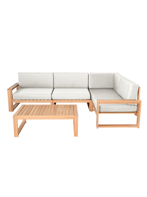 Gartenlounge Eiche L - Weiß