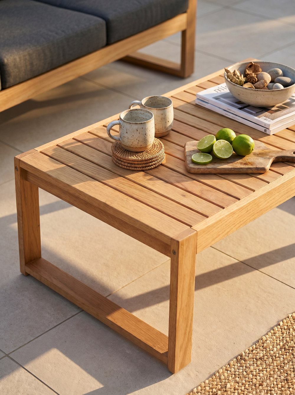 Gartenlounge Eiche L - Anthrazit