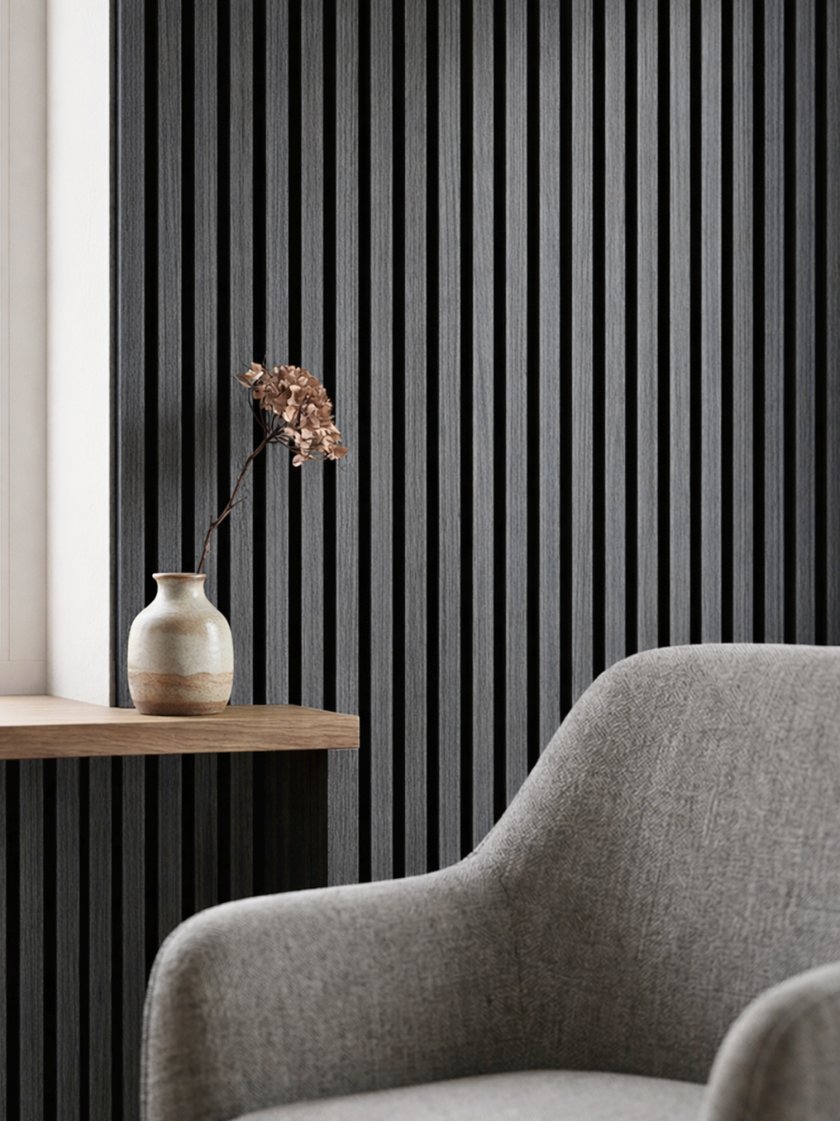 Akustikpaneele Dunkelgrau 240x60cm - 2er Set