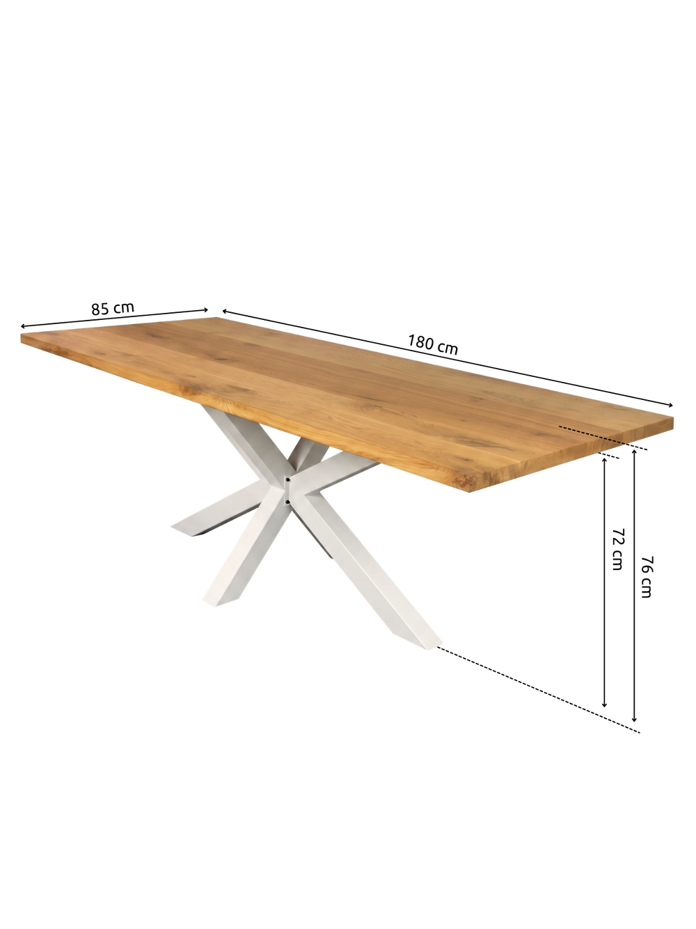 Massivholztisch mit Baumkante 180x85cm