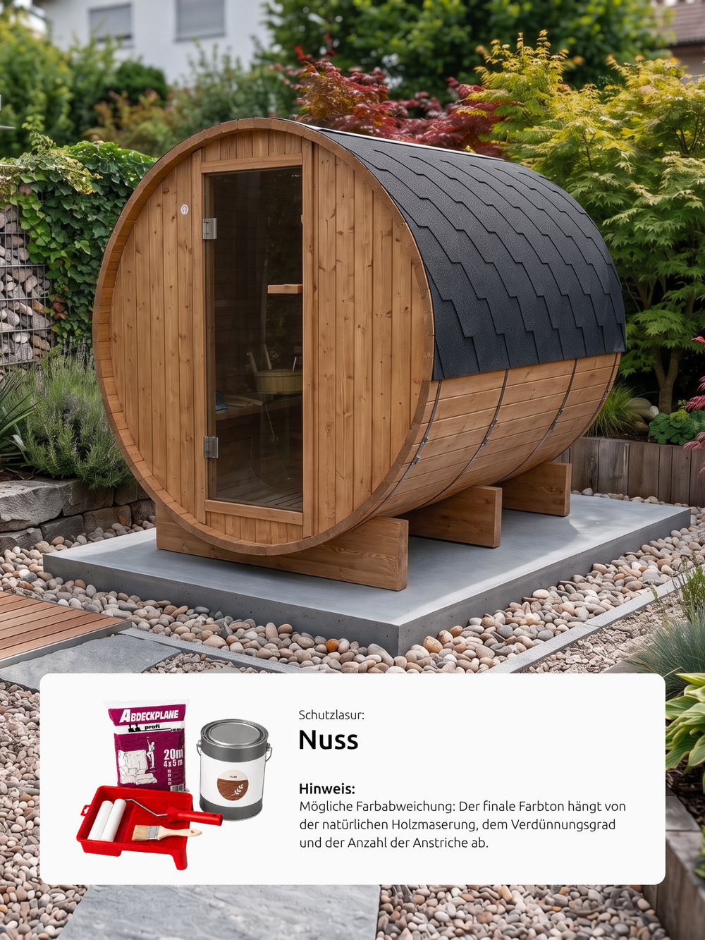 Sauna Anstrich Set - Nuss