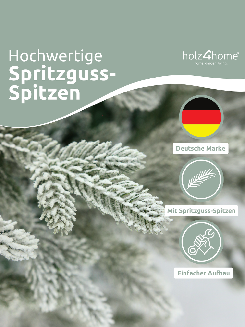 Künstlicher Weihnachtsbaum 160 cm mit Schnee inkl. Lichterkette