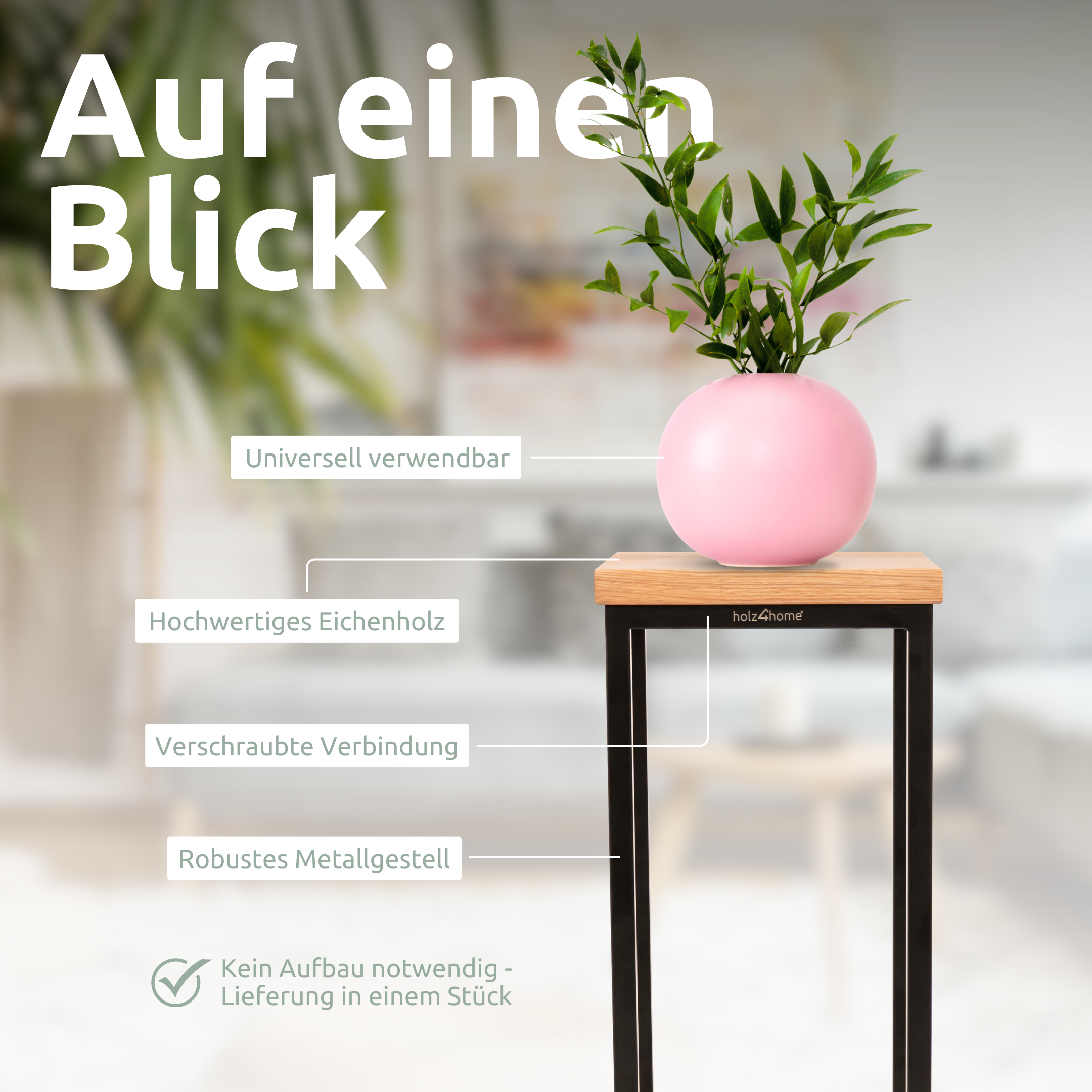 Blumenständer Dekoständer Eiche Natur geölt