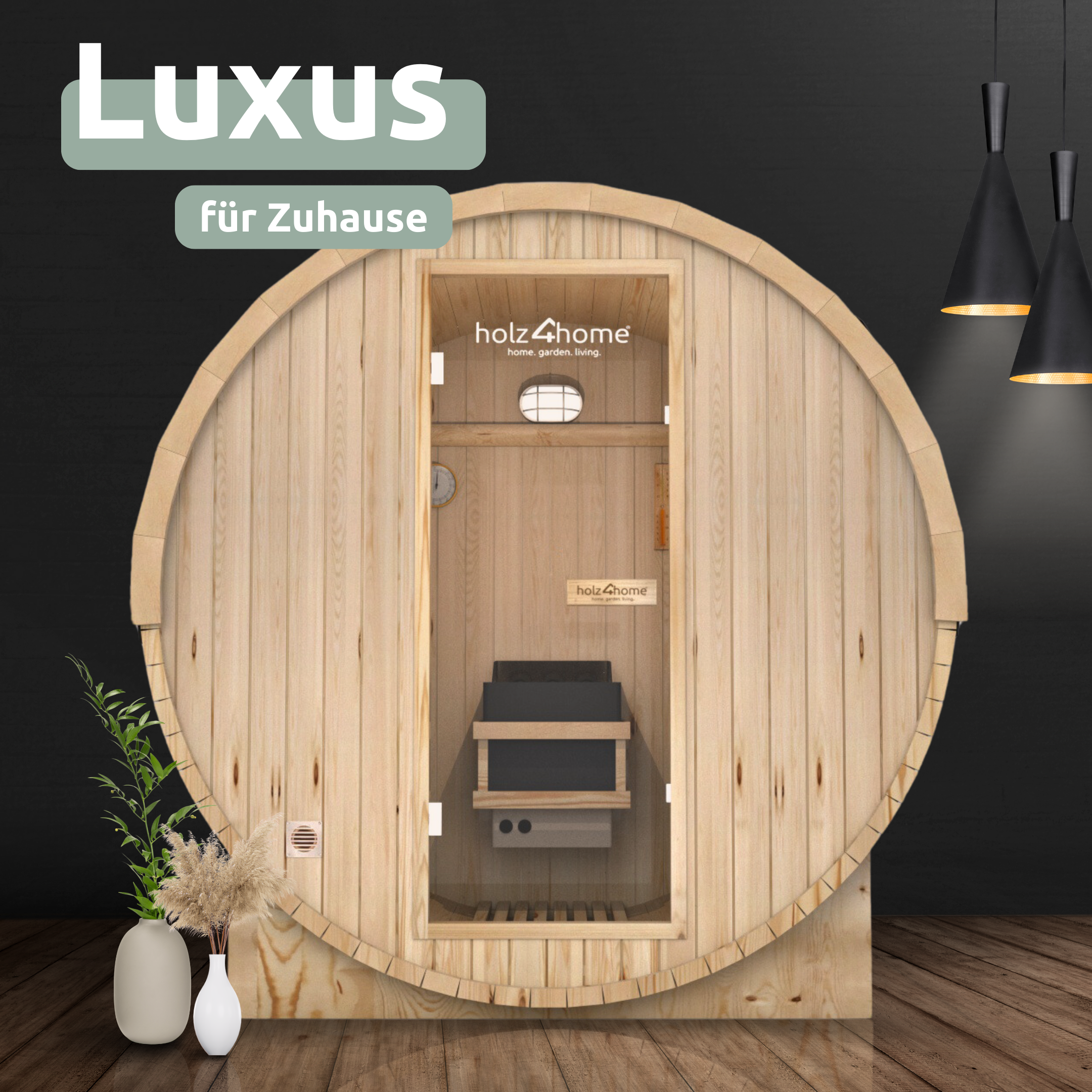 Fasssauna Pini wood Outdoor Sauna inkl. Ofen