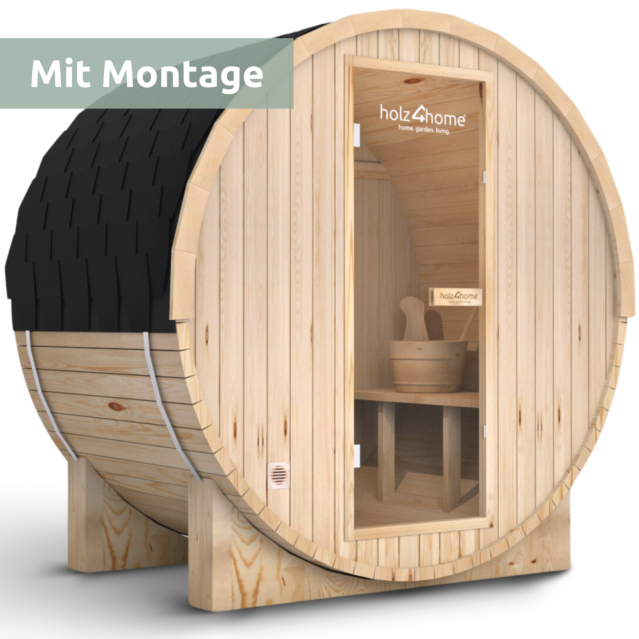 Fasssauna Pini wood Outdoor Sauna inkl. Ofen