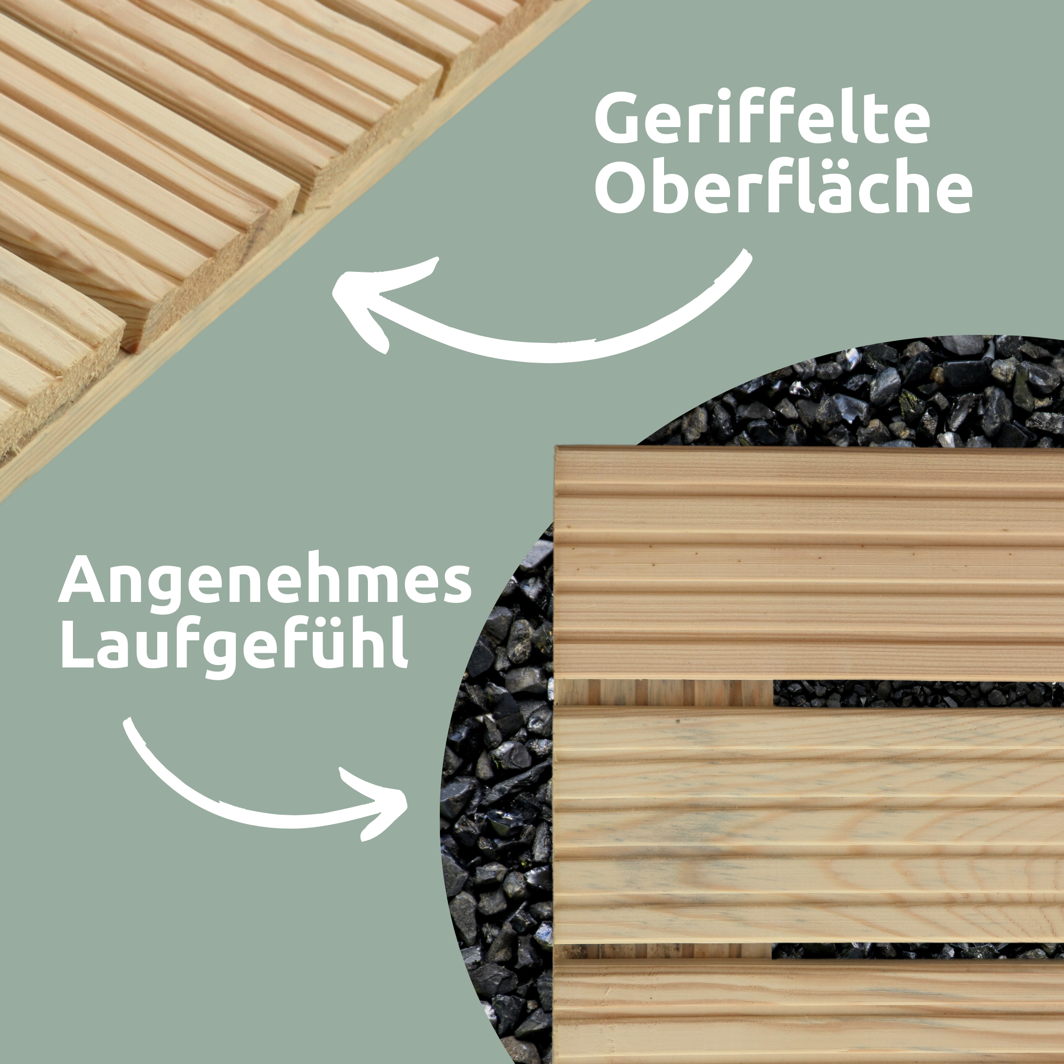 Holzfliese aus Kiefernholz