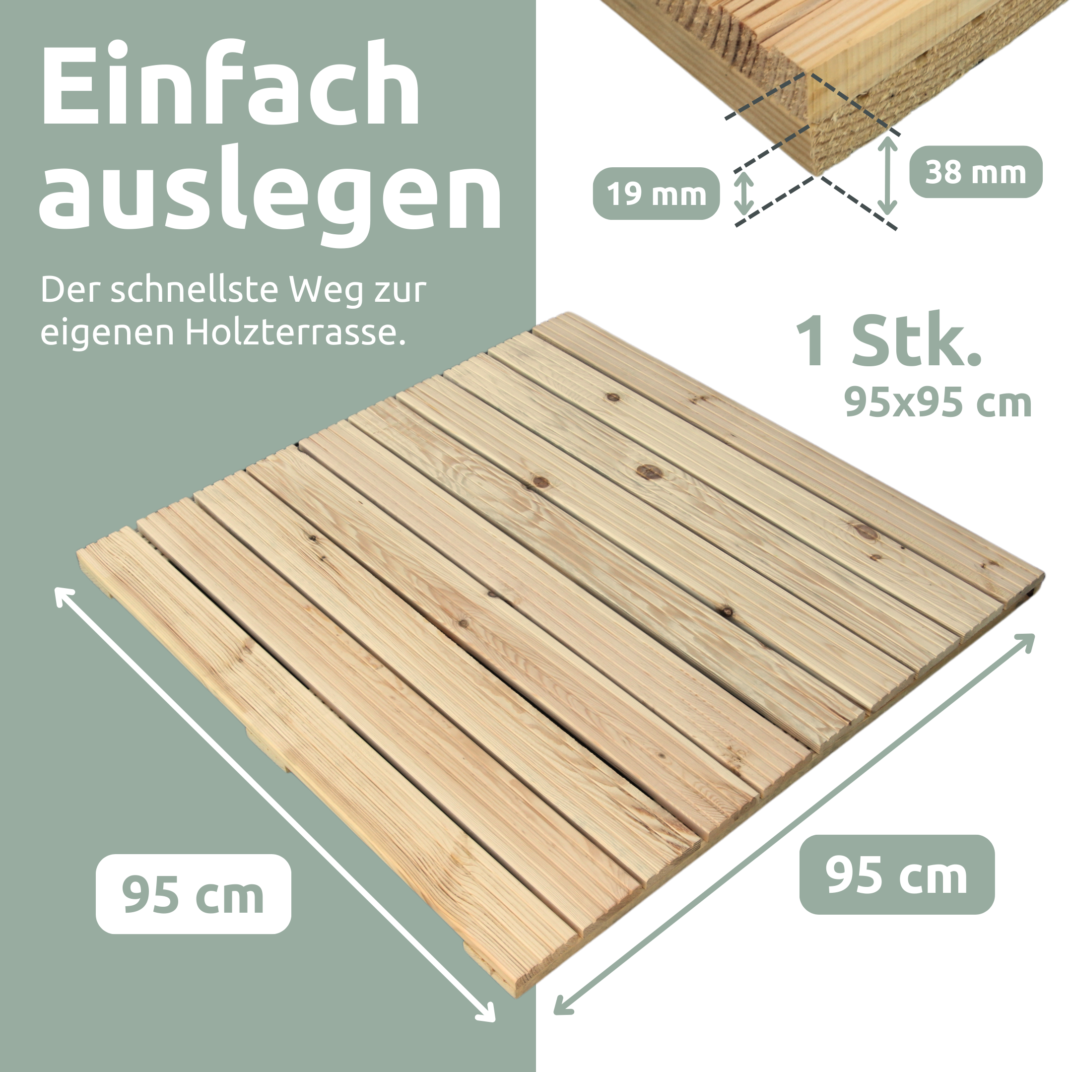 Holzfliese aus Kiefernholz