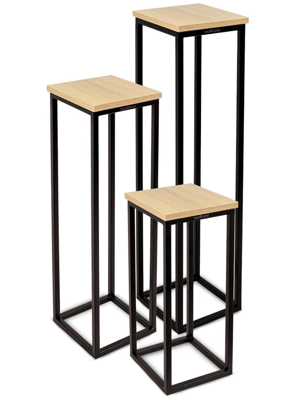 Blumenständer 3er Set aus MDF in Sonoma Eiche