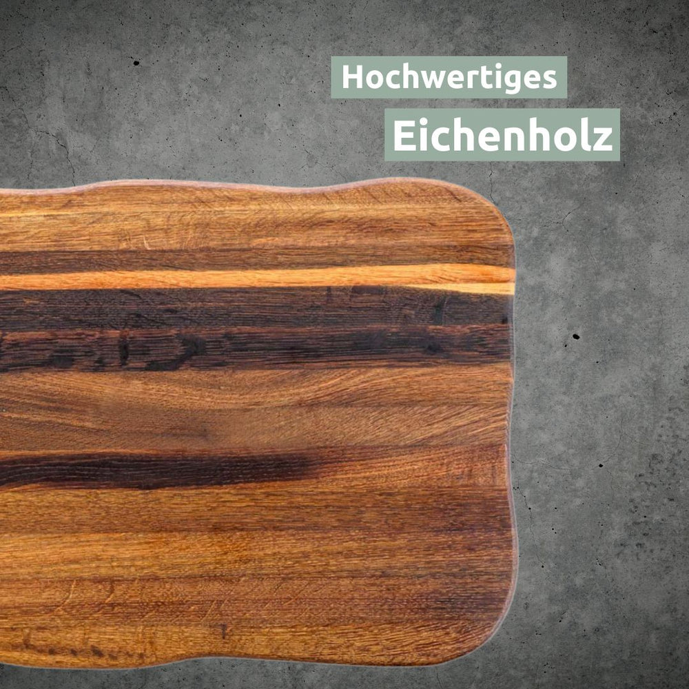 La Madera Schneidebrett Premium aus Eiche | Steakbrett | Küchenbrett von holz4home®