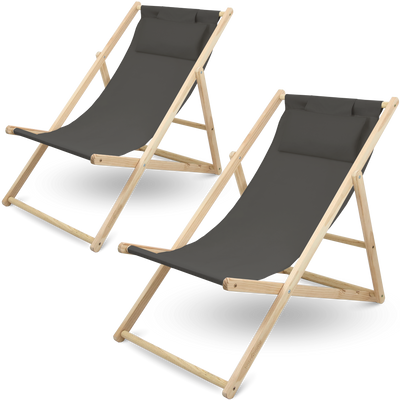 2er Set Liegestuhl aus Holz klappbar