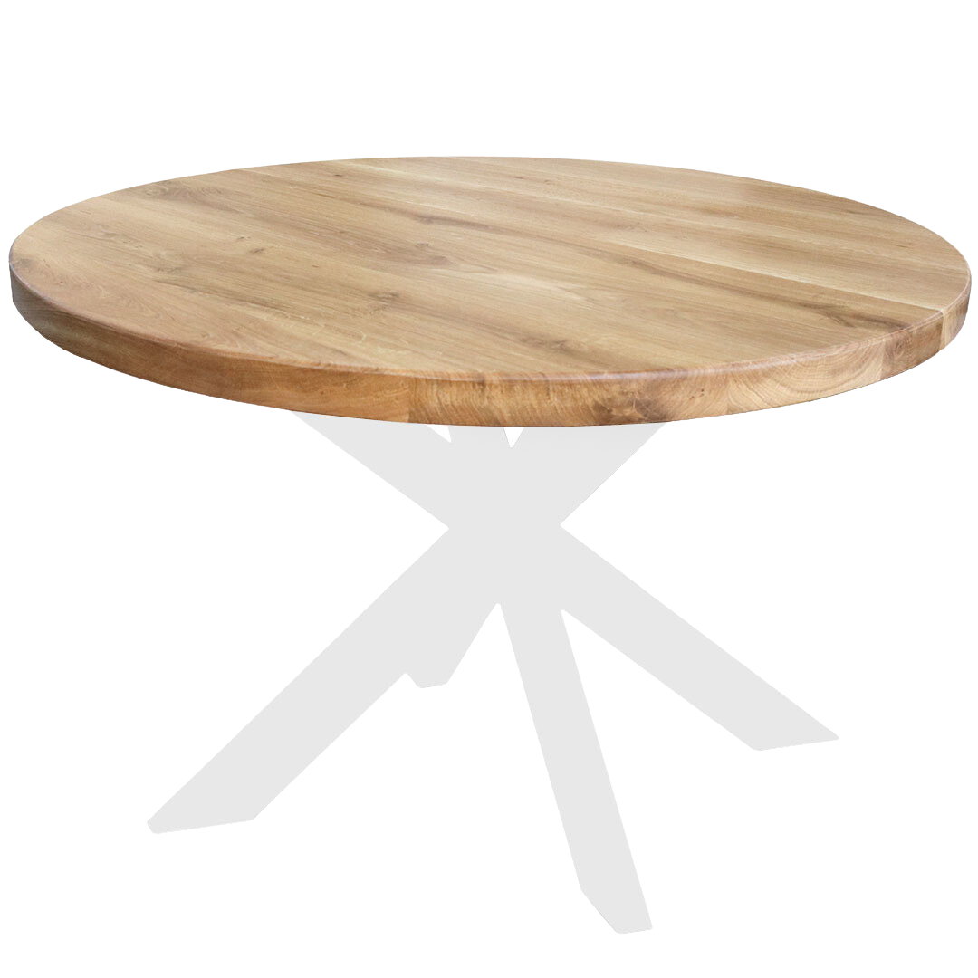 Runde Tischplatte aus massiver Eiche