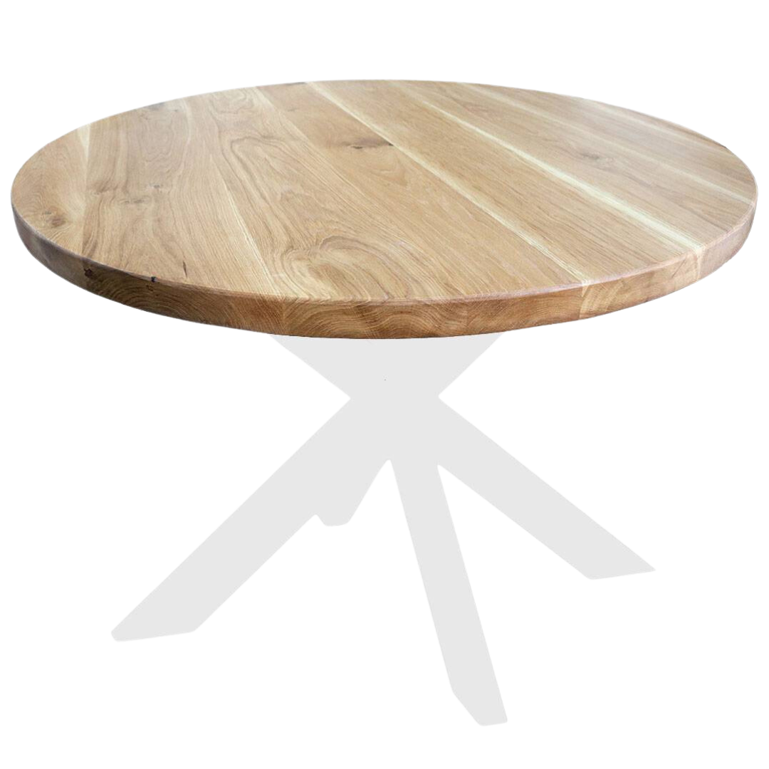 Runde Tischplatte aus massiver Eiche