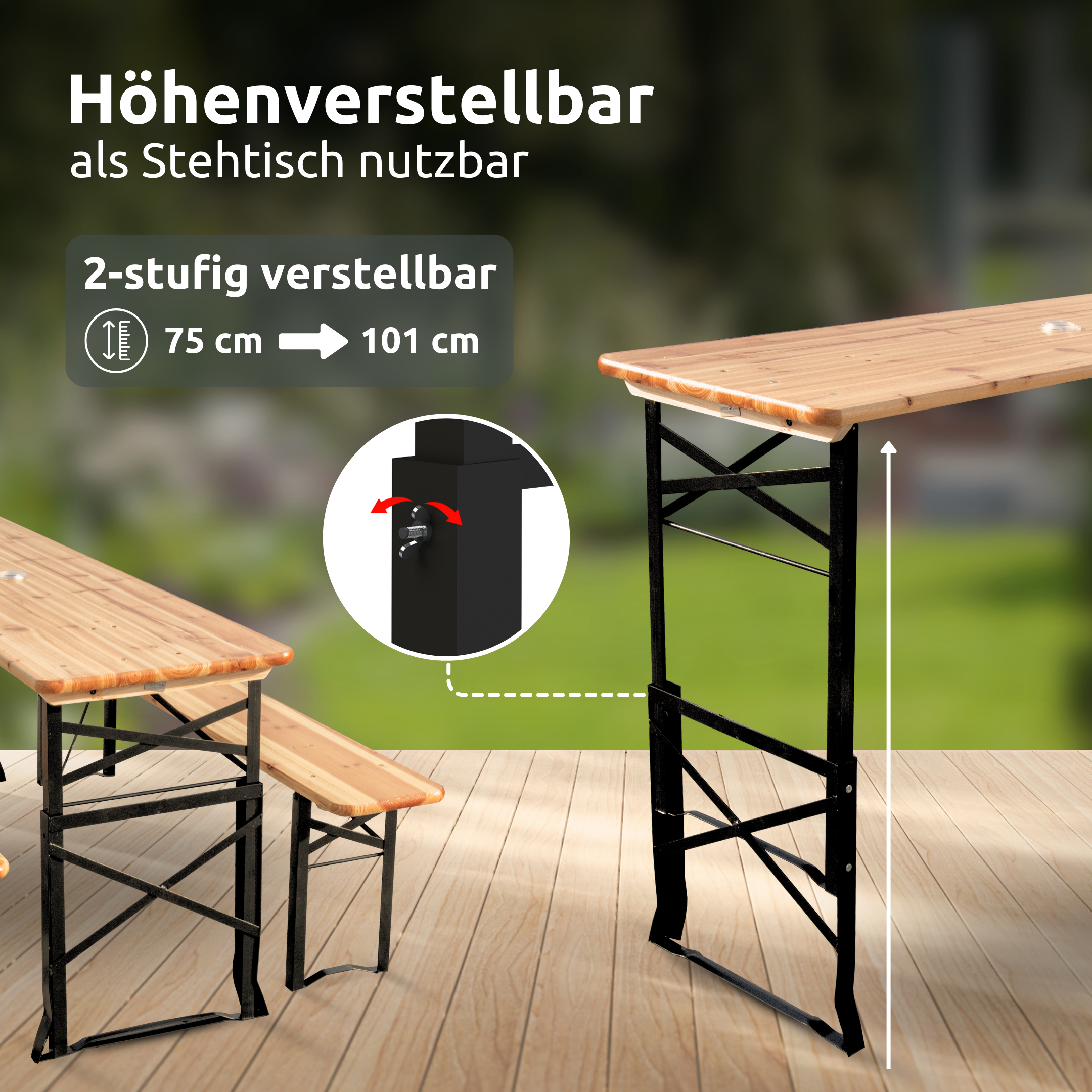 Bierzeltgarnitur - mehrteilig & klappbar