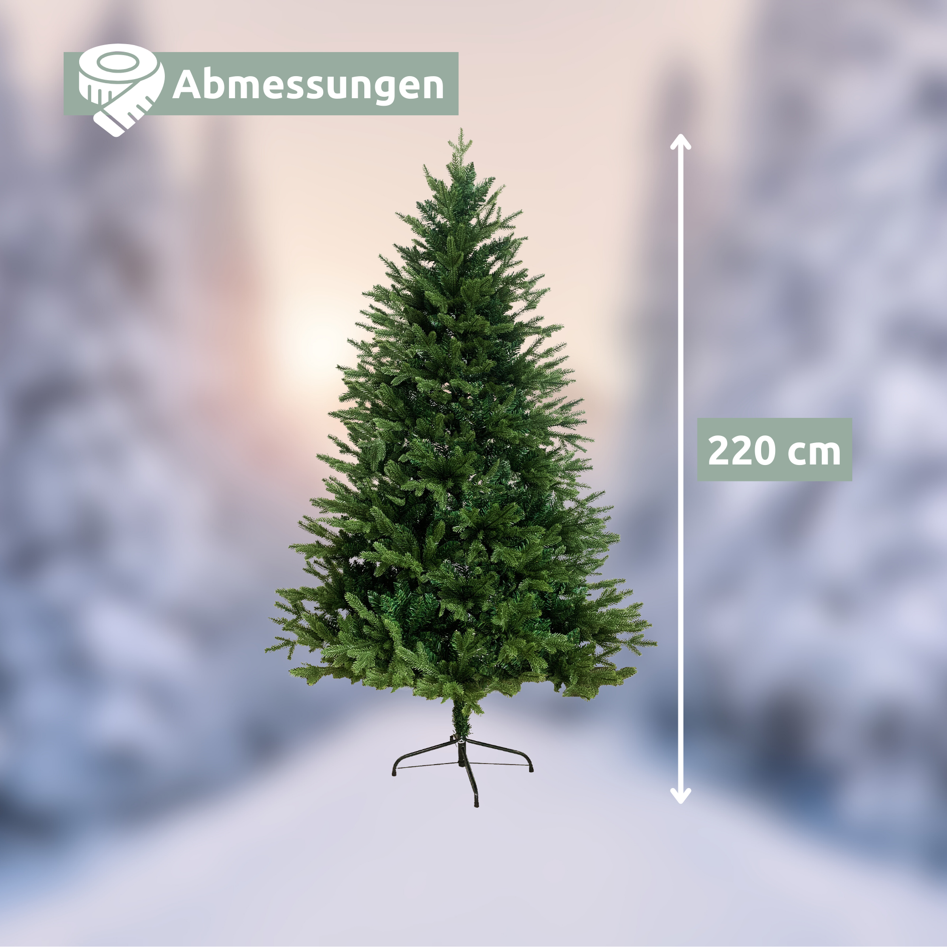 Künstlicher Weihnachtsbaum PE + PVC inkl. Lichterkette