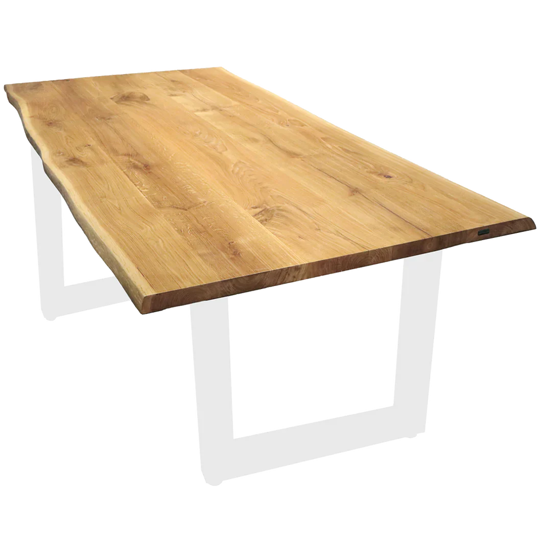 Tischplatte 280cm x 100cm mit Baumkante aus massiver Eiche