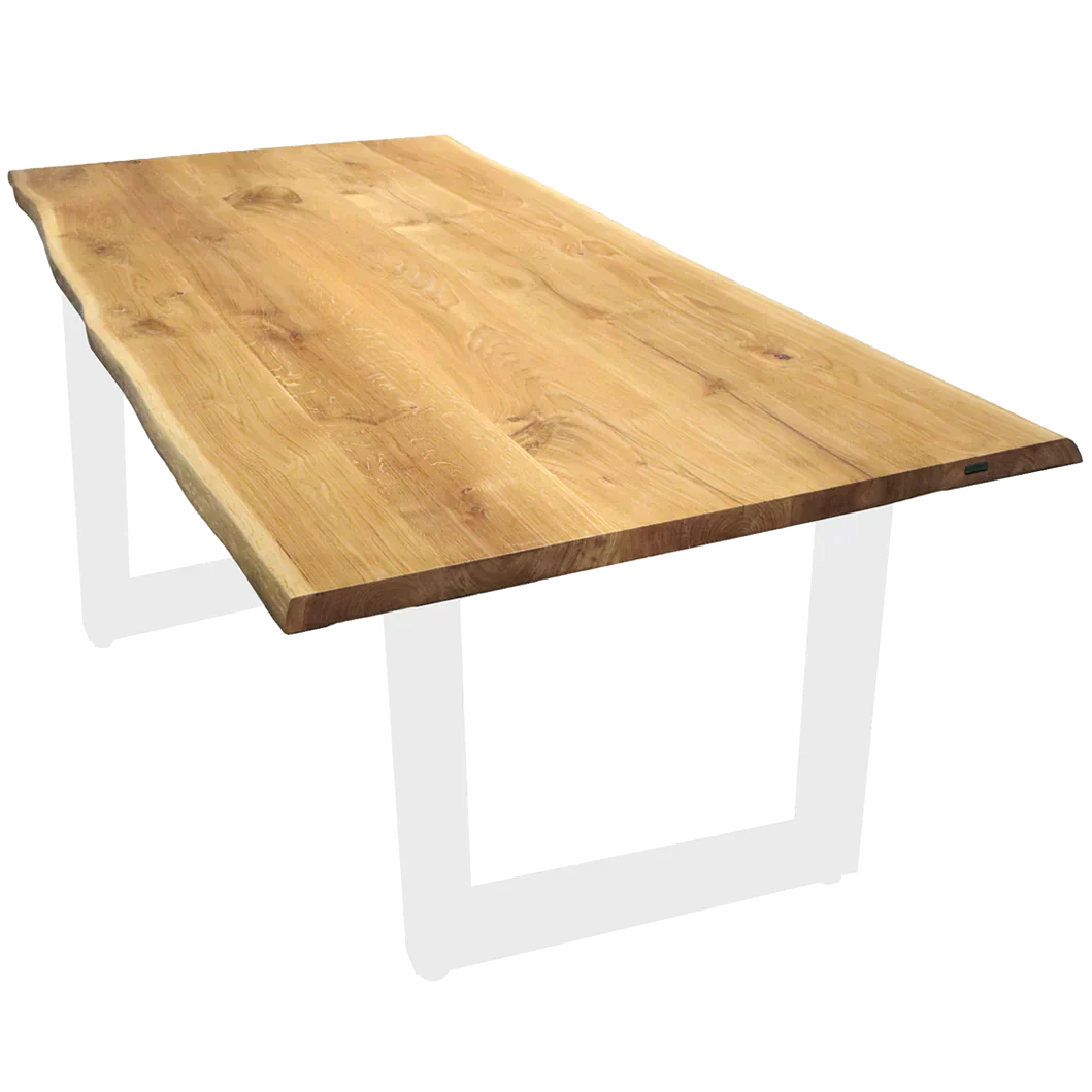 Tischplatte 140cm x 80cm mit Baumkante aus massiver Eiche